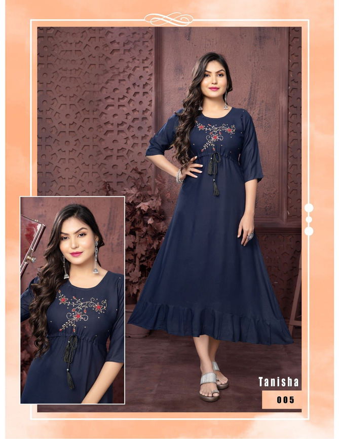 Tanisha 2 By Trendy Anarkali Style Designer Kurtis Catalog
